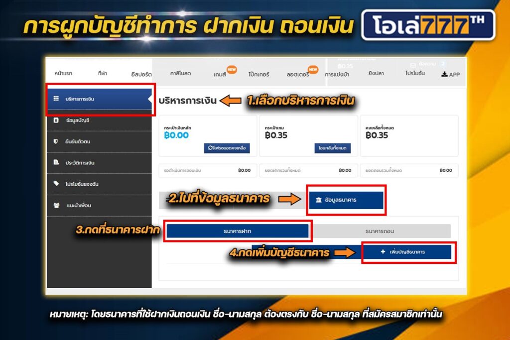 ฝาก ถอน OLE777 auto ฝากง่ายใน 3 วิ